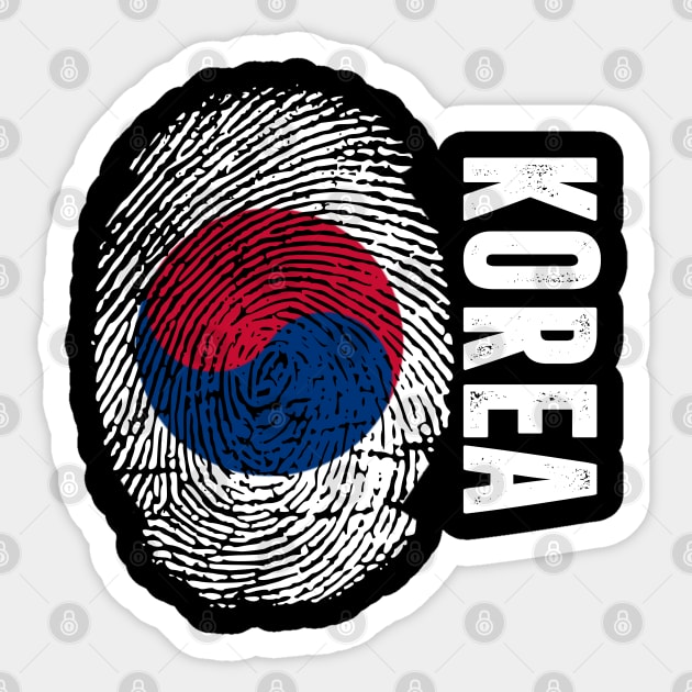 Korea Flag Fingerprint My Story DNA Korean Sticker by Your Culture & Merch